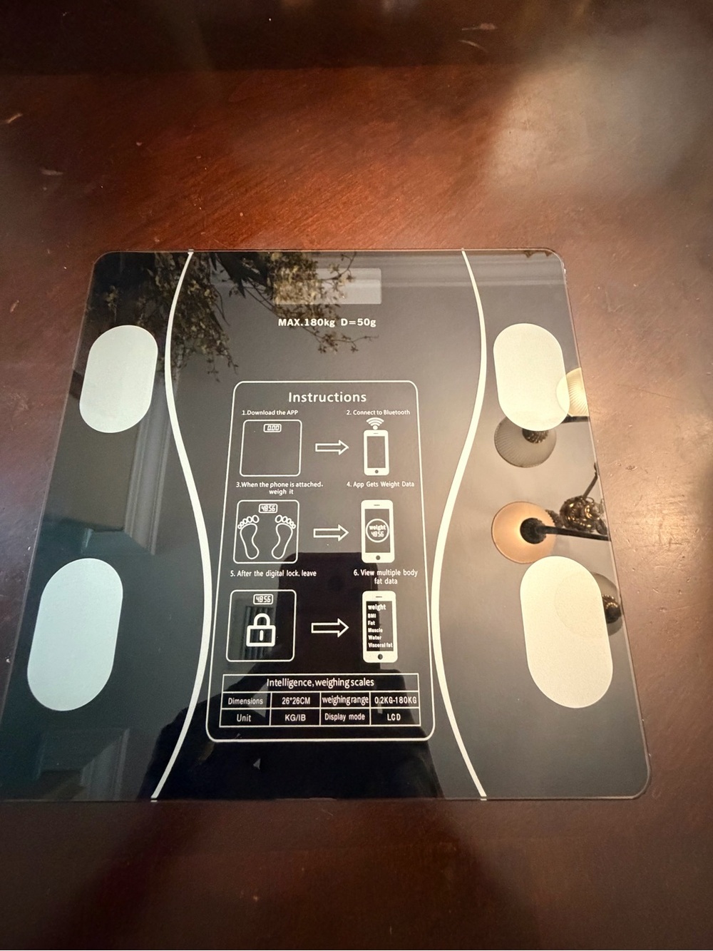 Black Scale Glass Digital Body Scale in Black and Silver